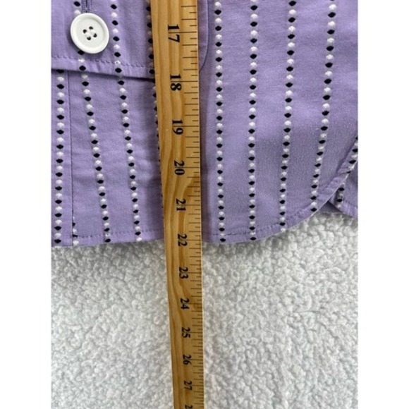 Ann Taylor LOFT Purple Stripe 3/4 Sleeve Button Front Blazer Jacket Size 6 - Picture 5 of 10
